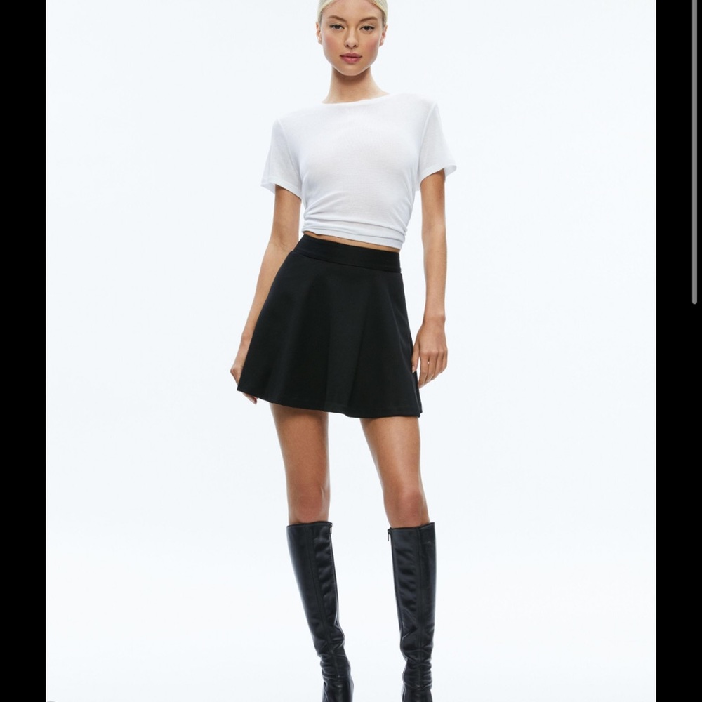 Alice + Olivia Skater Skirt in Khaki